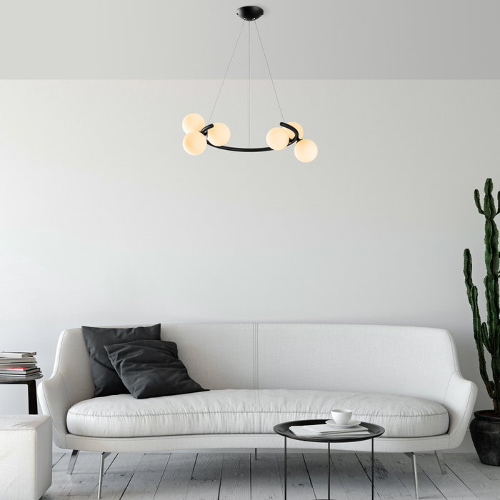 Opviq Luminar - 14145 Lámpara de Araña Negra Ajustable